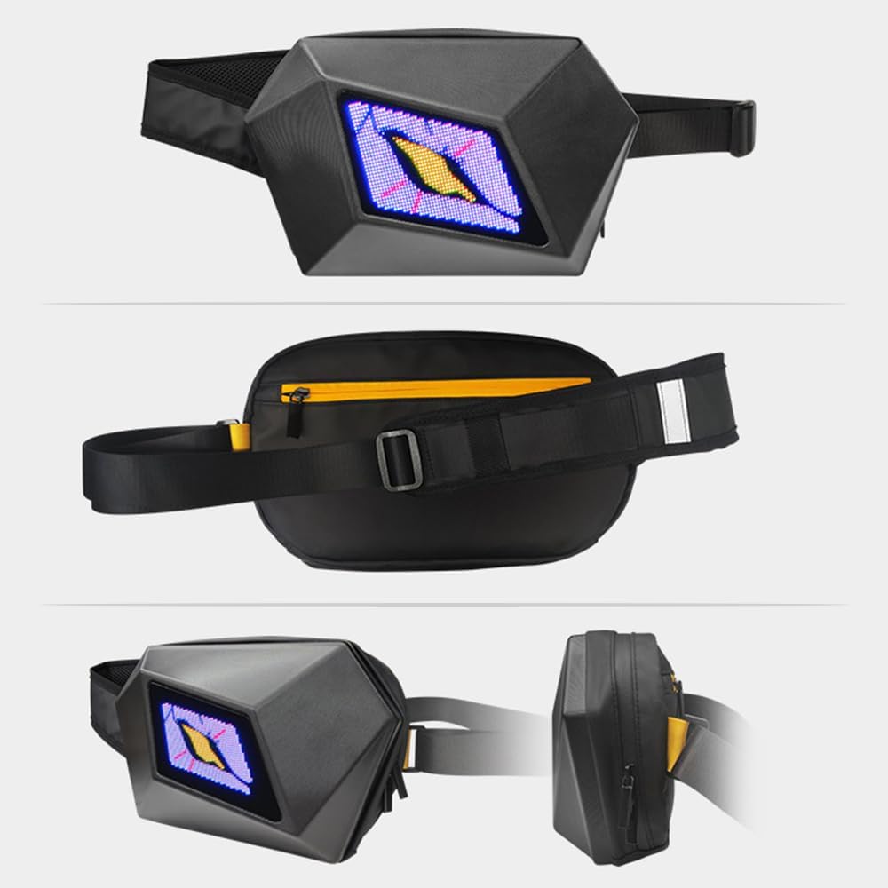 LED crossbody taška na motorku s programovatelným displejem – Nexora