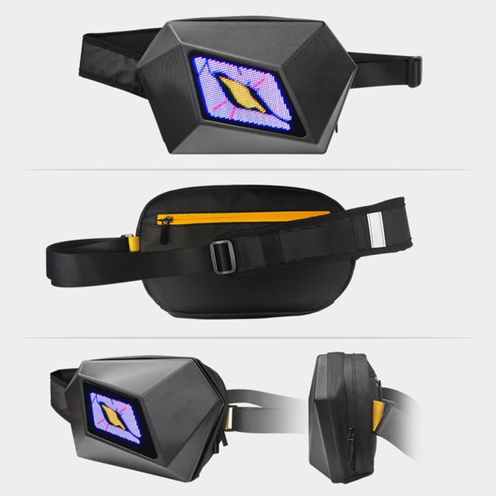 LED crossbody taška na motorku s programovatelným displejem – Nexora