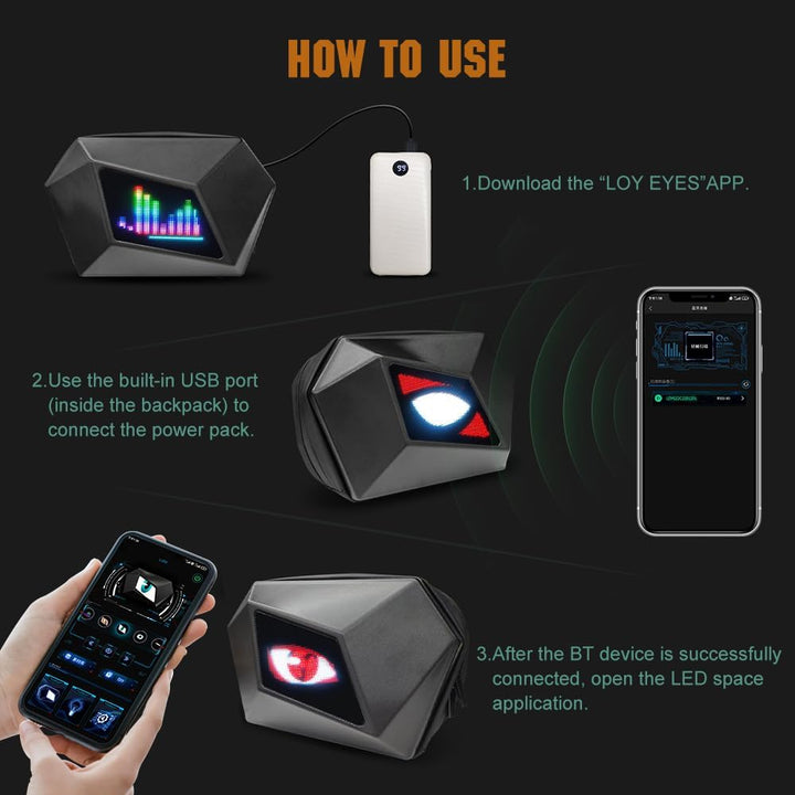 LED crossbody taška na motorku s programovatelným displejem – Nexora