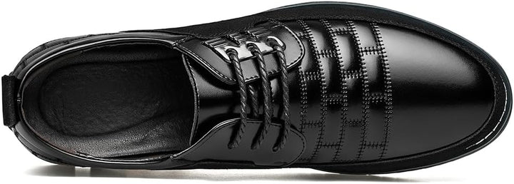 Schwarzer Lederschuh für Herren, elegantes Design, Schnürung, formelle Anlässe.