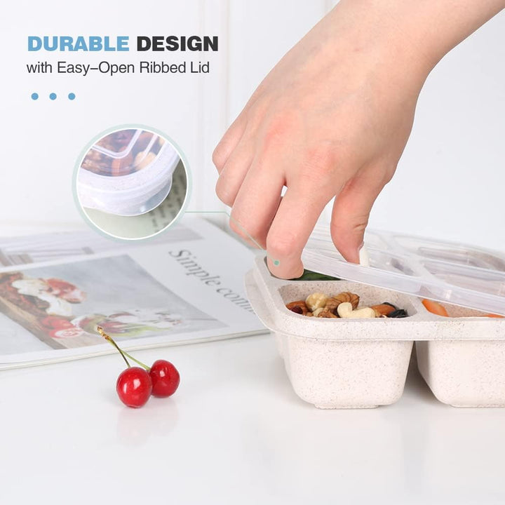 Nachhaltige Bento-Box mit transparentem Deckel, ideal für Meal Prep und Aufbewahrung.