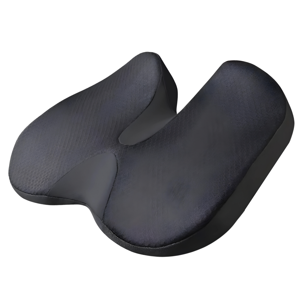 Orthopädisches Sitzkissen, ergonomisch, schwarz, Memory-Schaum, für Bürostuhl und Auto.