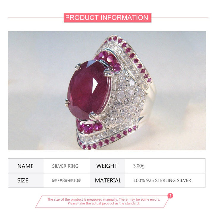 Silberring mit rotem Edelstein, 925 Sterling Silber, Damenring, Schmuck, luxuriöses Design.