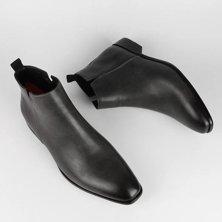 Dunkelgrüne Chelsea Boots aus Leder für Herren, elegant, rutschfeste Sohle, modisch.