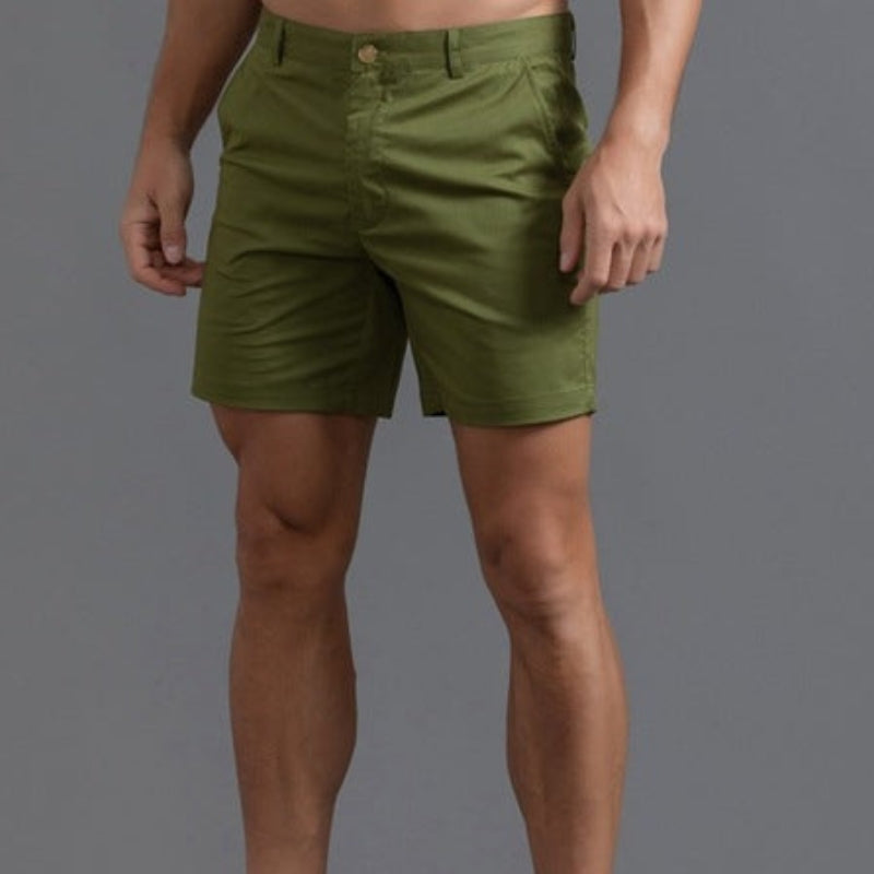 Modré slim-fit chino šortky pro muže – Emil
