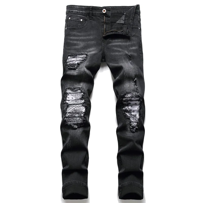 Trendy roztrhané pánské džíny - Jaxon