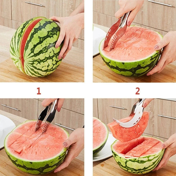 Wassermelonen-Schneider aus Edelstahl, schneidet Melone in Scheiben, Küchenwerkzeug.