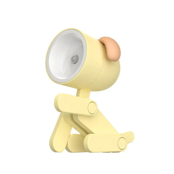 Gelbe LED-Tischlampe in Hund-Form, modernes Design, Kinderzimmer-Dekoration, energiesparend.