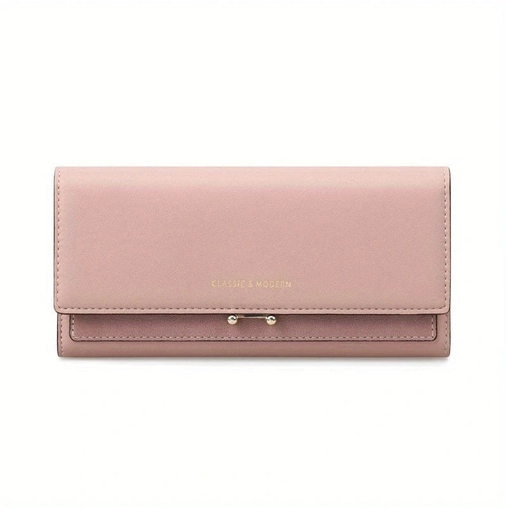 Rosa Damen-Lederportemonnaie, klassisch modern, elegant, Geldbörse, modisches Accessoire.