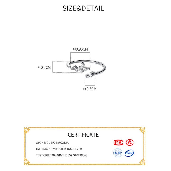 Silberring mit Zirkonia, 925er Sterlingsilber, elegantes Design, Schmuck für Damen.
