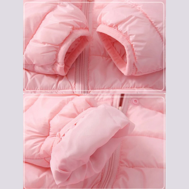 Dětská nepromokavá bunda ve stylu péřové bundy s kresleným designem – Miro