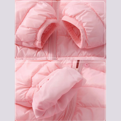 Dětská nepromokavá bunda ve stylu péřové bundy s kresleným designem – Miro