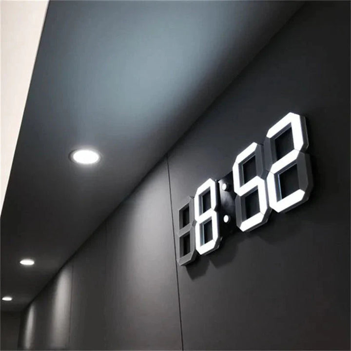 3D LED nástěnné hodiny s stmívatelným světlem – Timora