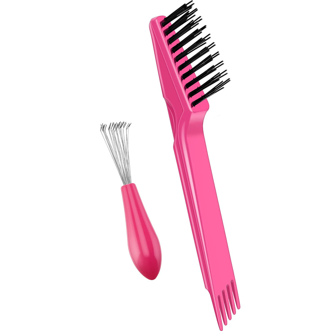 Rosa Entwirrkamm mit Reinigungswerkzeug, Kunststoff, Haarpflege, Styling, Friseurbedarf.