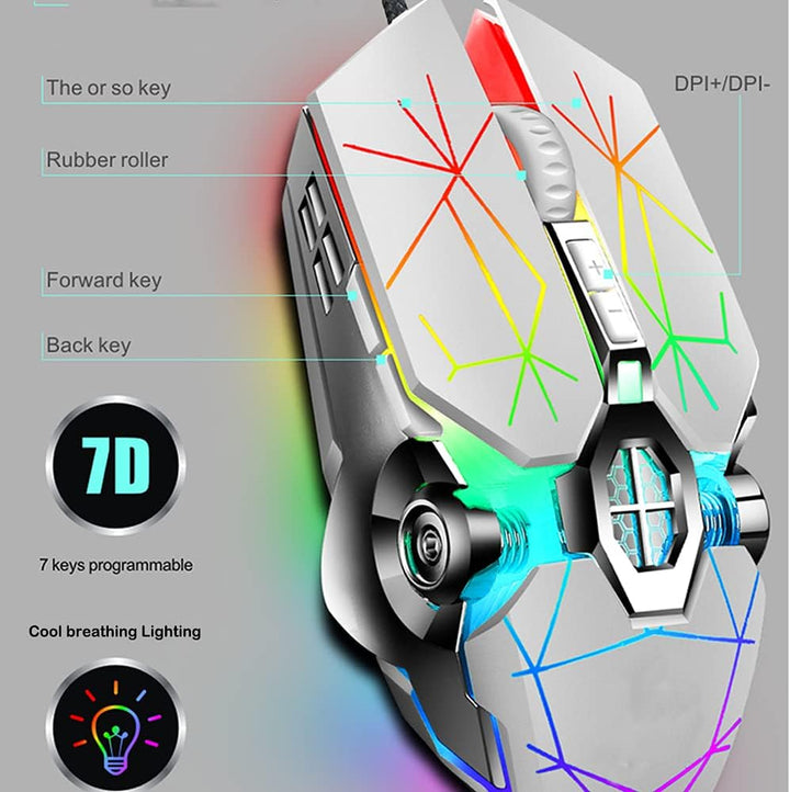 Mechanická herní klávesnice s 87 klávesami, RGB podsvícením a modrými spínači.
