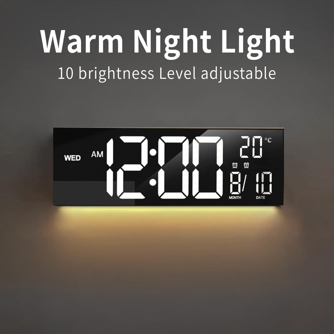 16palcový RGB digitální nástěnný a stolní budík s dálkovým ovladačem – Lumeris