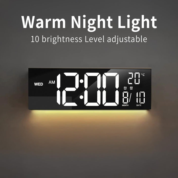 16palcový RGB digitální nástěnný a stolní budík s dálkovým ovladačem – Lumeris