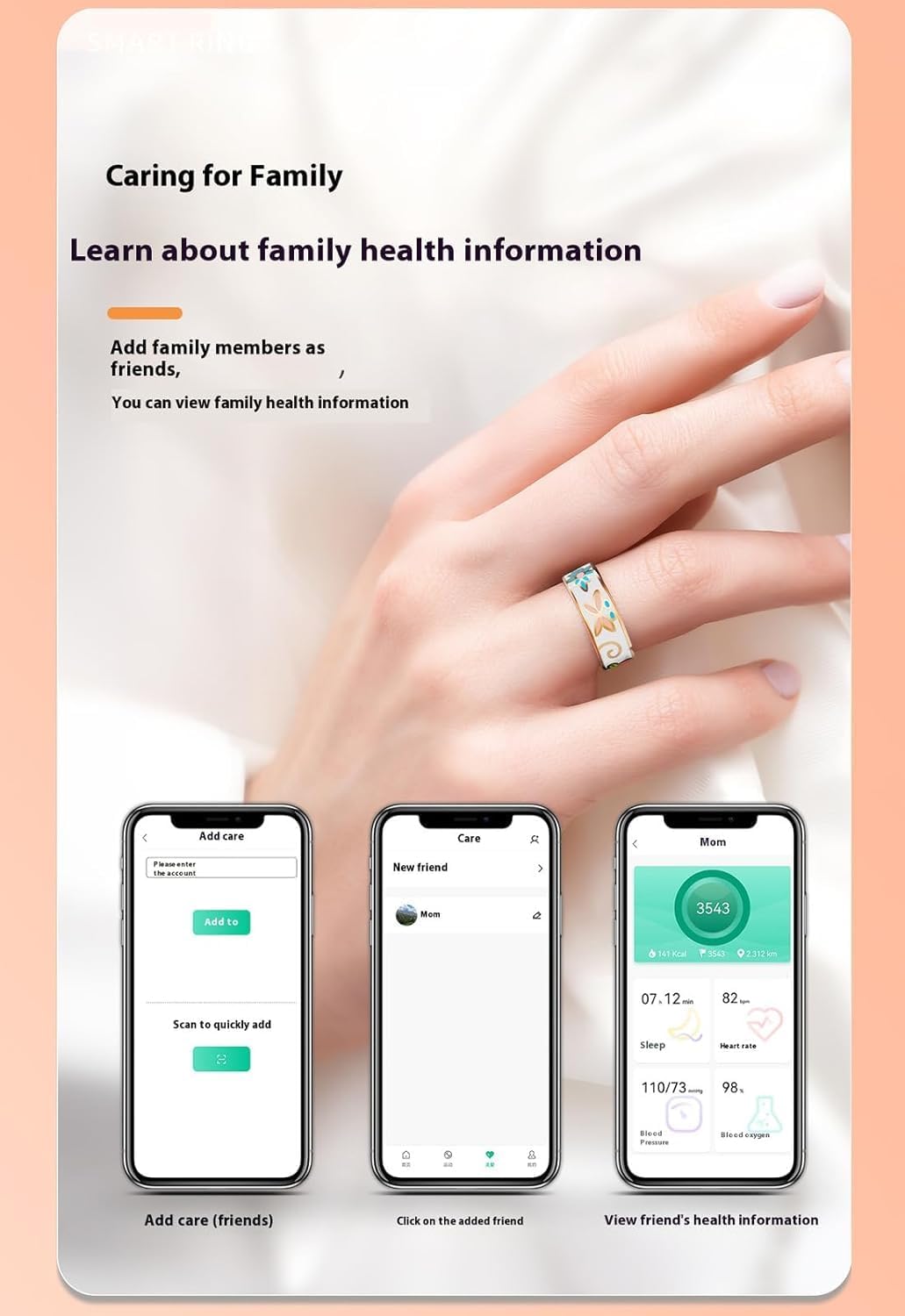 Chytrý smaltovaný wellness prsten – fitness a spánkový tracker pro iOS & Android – Aurina