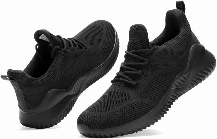 Schwarze Herren-Sneaker, atmungsaktiv, rutschfest, ideal für Sport und Freizeit.