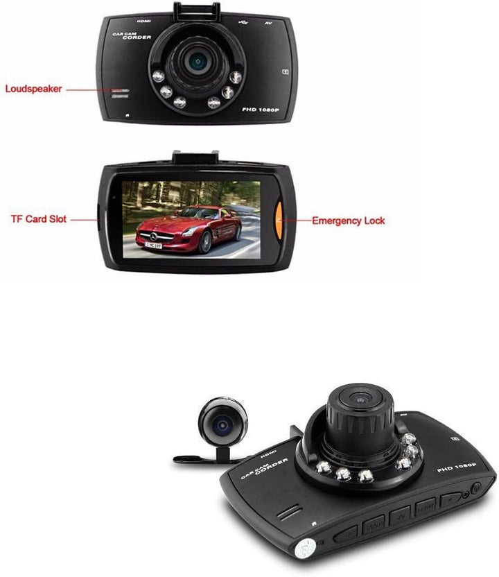 Autorádio DVR G30 s duálním objektivem, 2,7" LCD, Full HD 1080p, s G-senzorem
