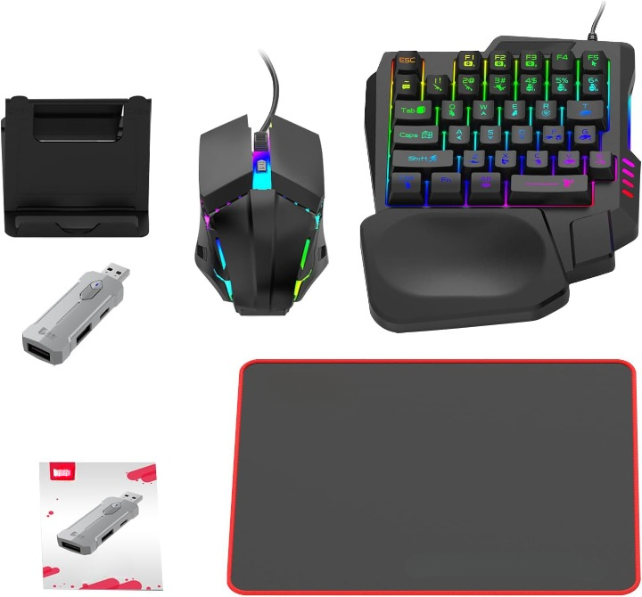 RGB herní klávesnice a myš – ergonomická sada adaptérů pro ovladače – Zyvorn