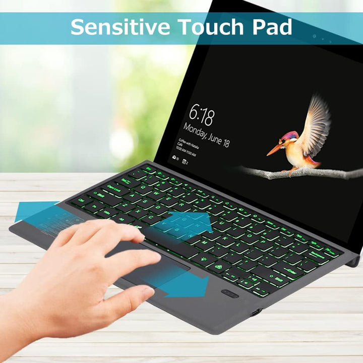 Bezdrátová Bluetooth klávesnice s podsvícením a touchpadem pro Surface Pro – Nexora