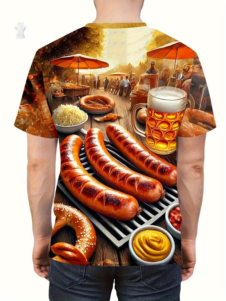 Pánské tričko s krátkým rukávem a potiskem „BBQ a pivo“ – Karl Oktoberfest 2025