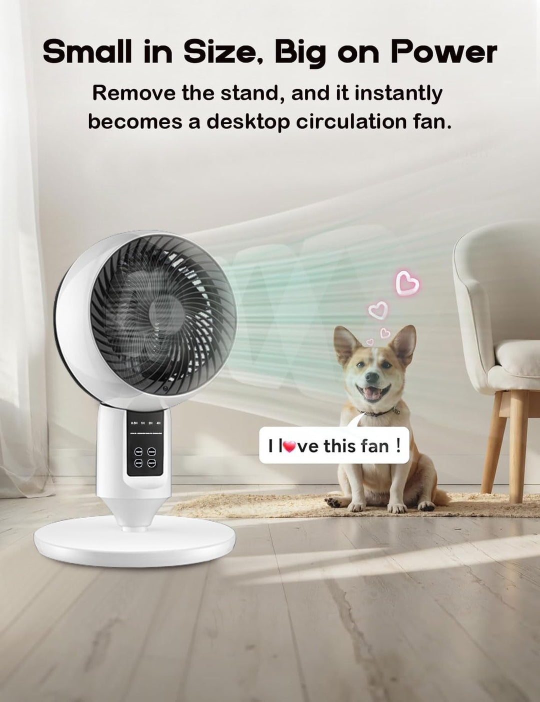 Nastavitelný stojanový ventilátor s 3D-oscilací – Aerion
