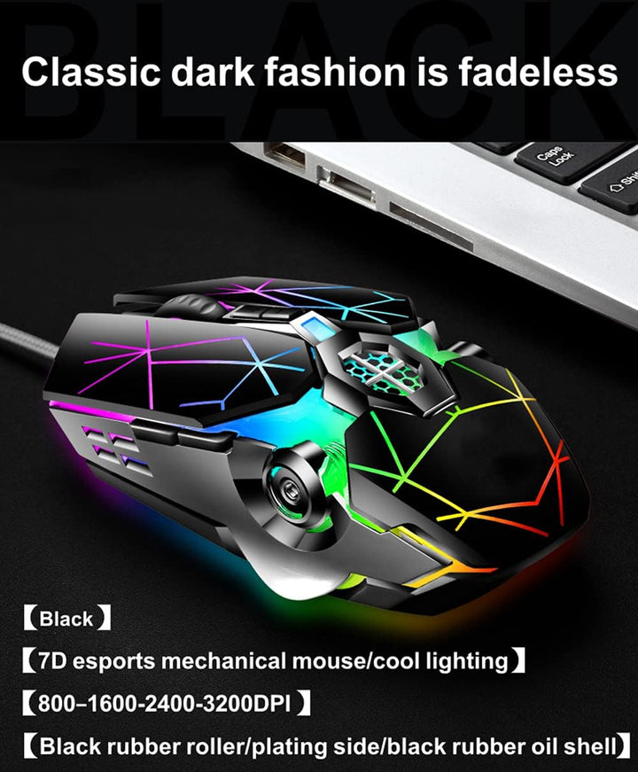 Mechanická herní klávesnice s 87 klávesami, RGB podsvícením a modrými spínači.