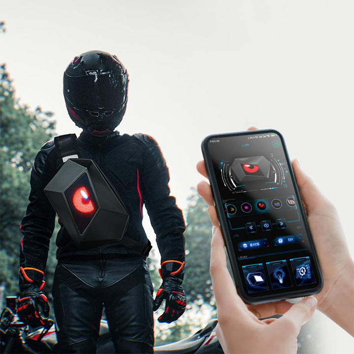 LED crossbody taška na motorku s programovatelným displejem – Nexora