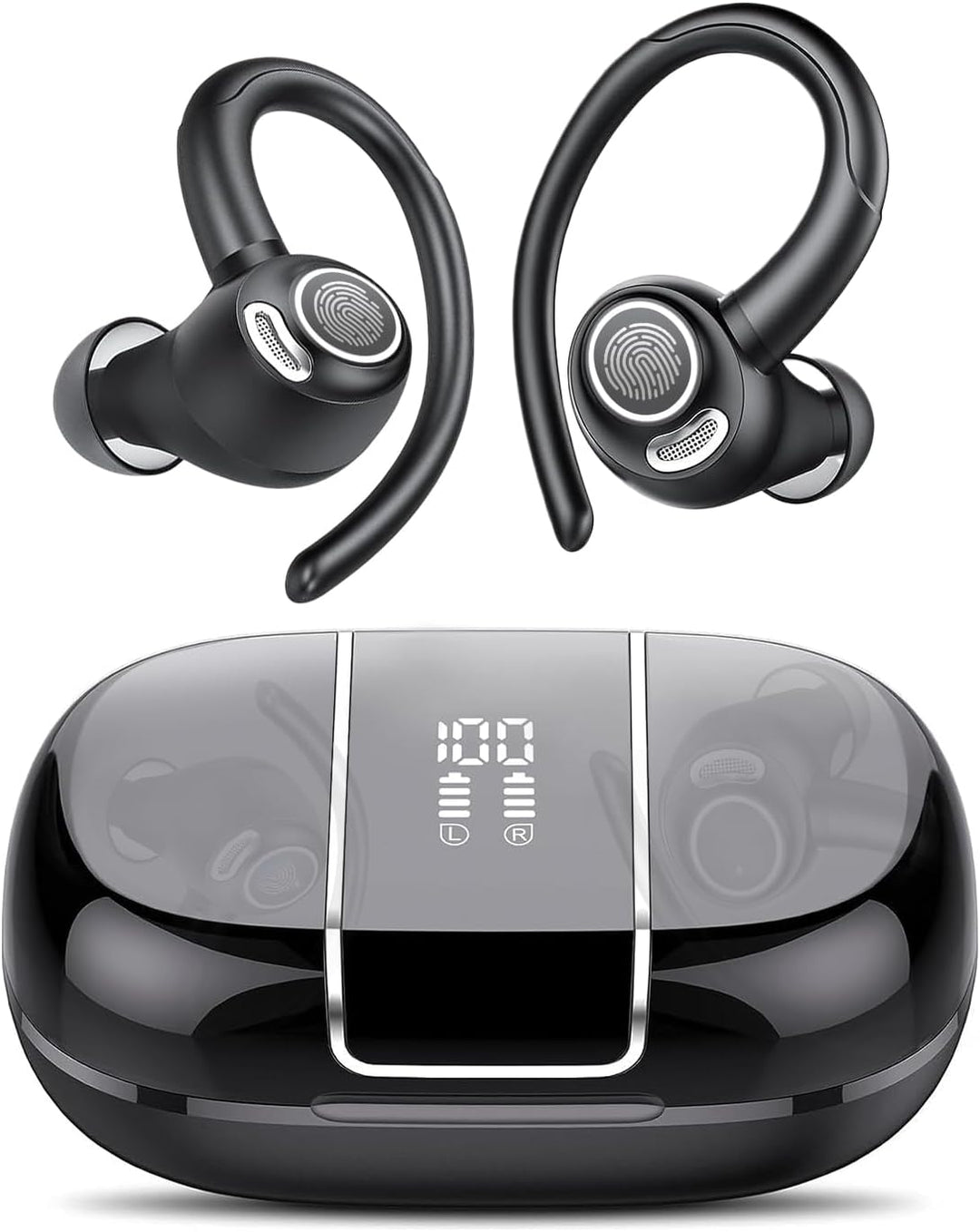 Bezdrátová sportovní sluchátka Bluetooth 5.3 s potlačením hluku a 48 hodinami přehrávání – Zeyora