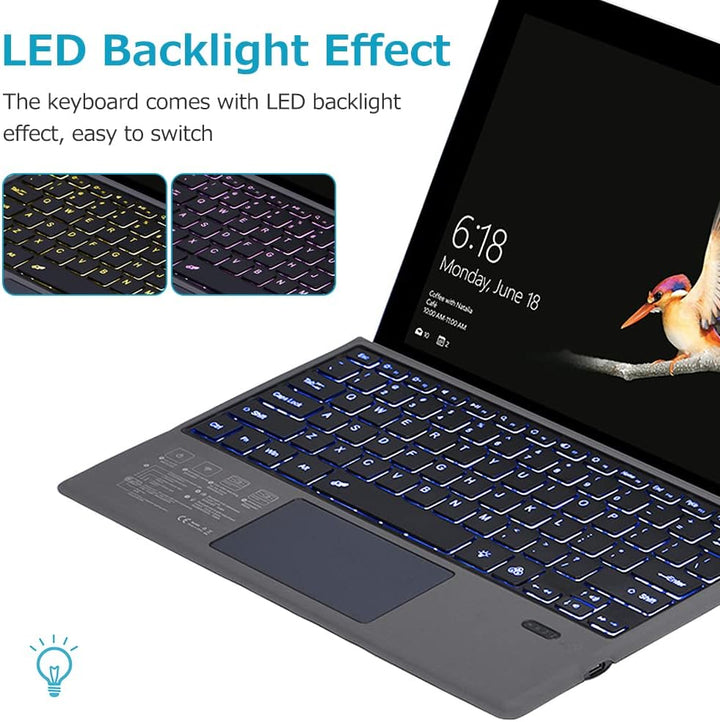 Bezdrátová Bluetooth klávesnice s podsvícením a touchpadem pro Surface Pro – Nexora