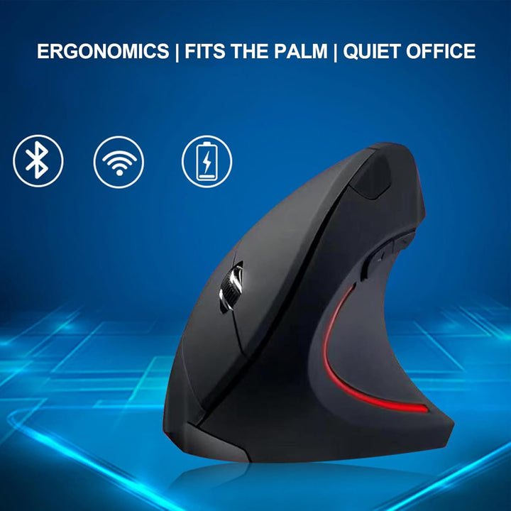 Dobíjecí ergonomická vertikální bezdrátová myš – Elvion