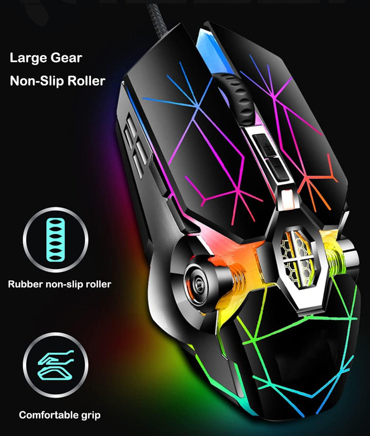 Mechanická herní klávesnice s 87 klávesami, RGB podsvícením a modrými spínači.
