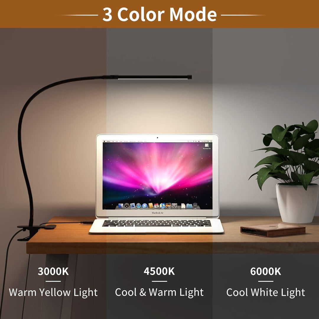 Klipová stolní lampa se 77 LED, s USB napájením a ohebným husím krkem – Serava