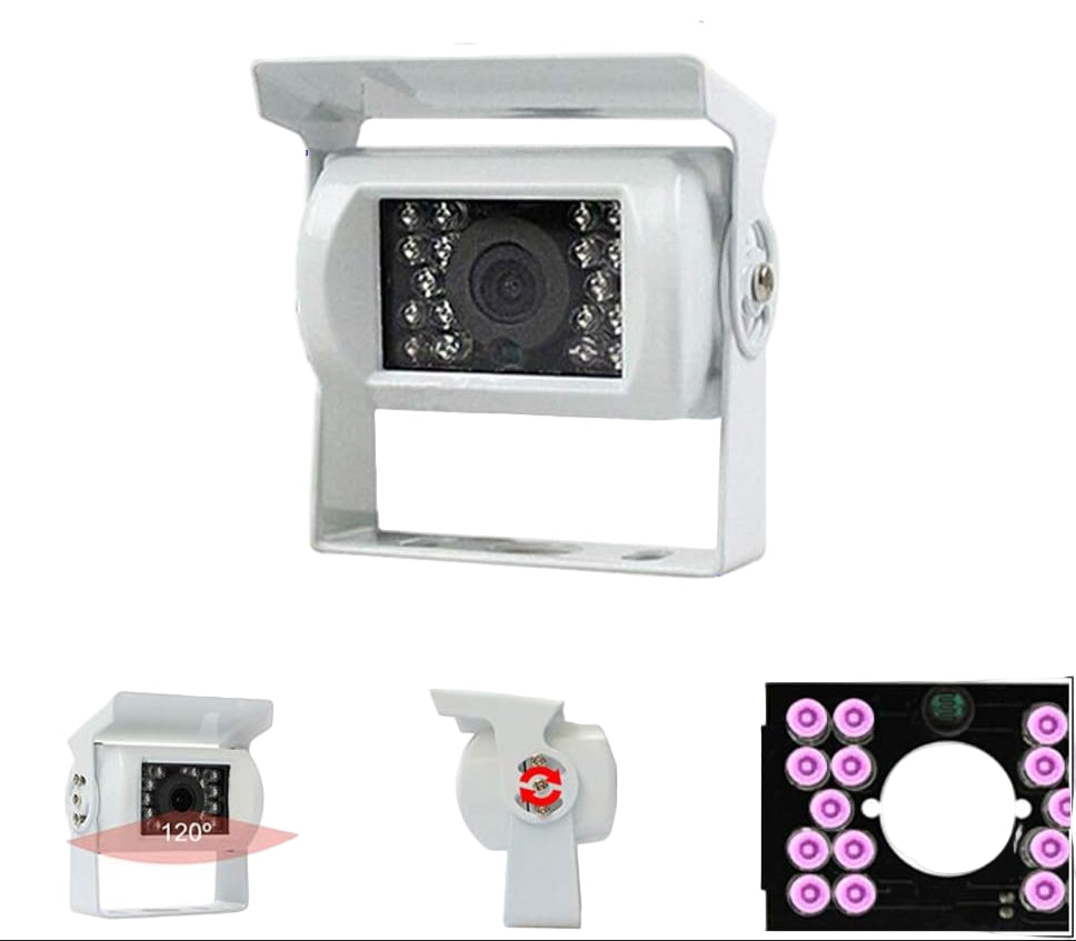 Couvací kamera pro kamiony 12V/24V s 18 IR LED pro noční vidění IP68