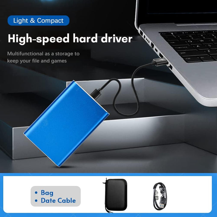 Přenosný 1TB USB 3.0 pevný disk s kovovým pouzdrem a vysokorychlostním přenosem dat – Dravero