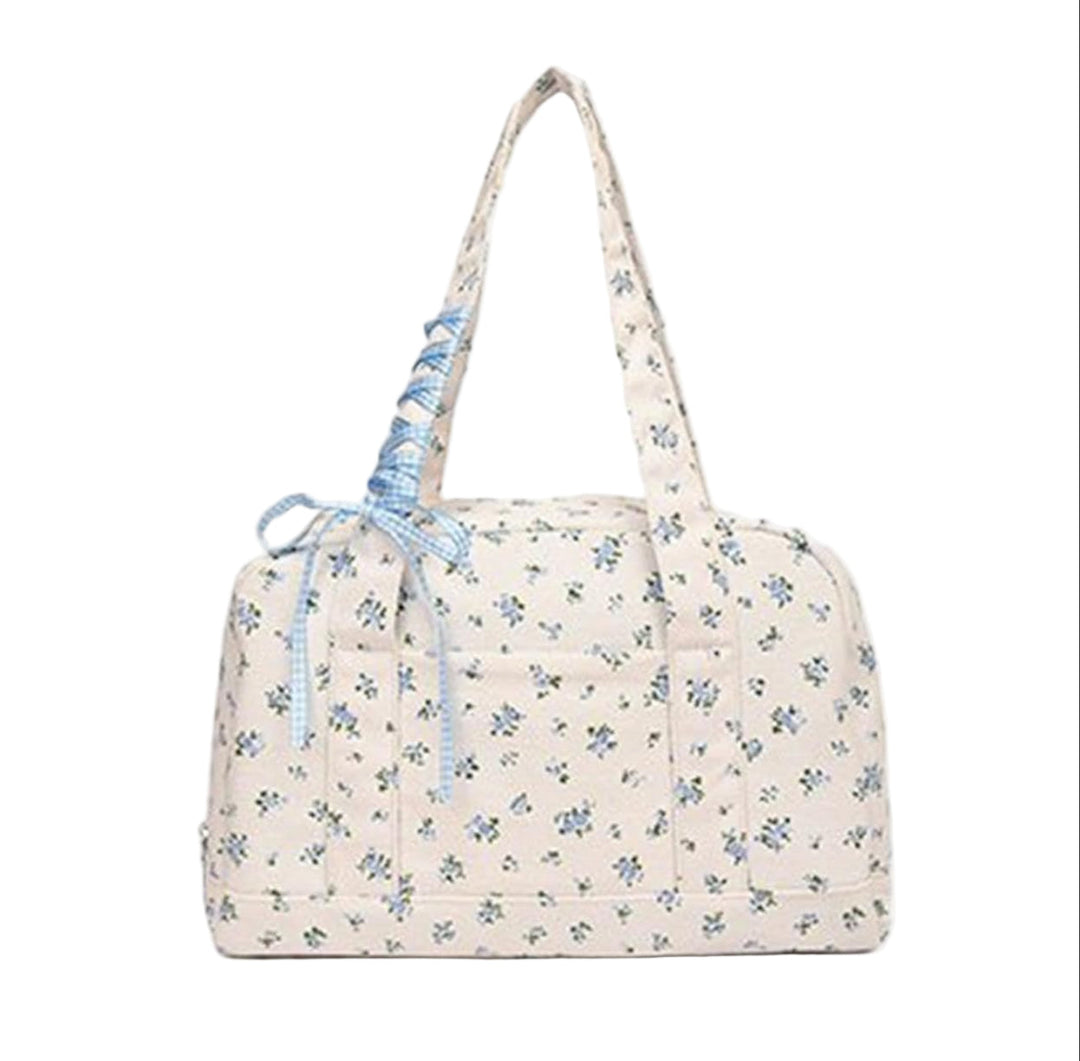 Bow Duffle Bag – Velká plátěná víkendová taška s detailem stuhy – Floria