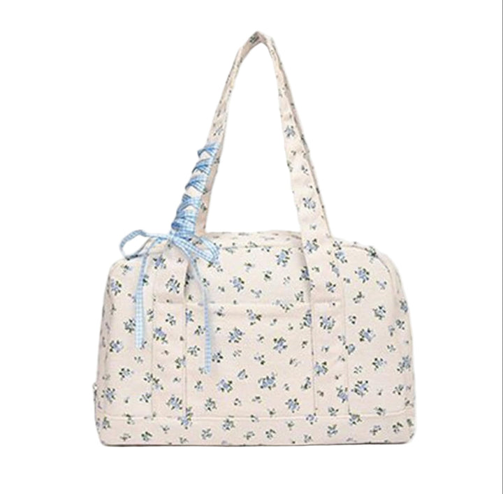 Bow Duffle Bag – Velká plátěná víkendová taška s detailem stuhy – Floria