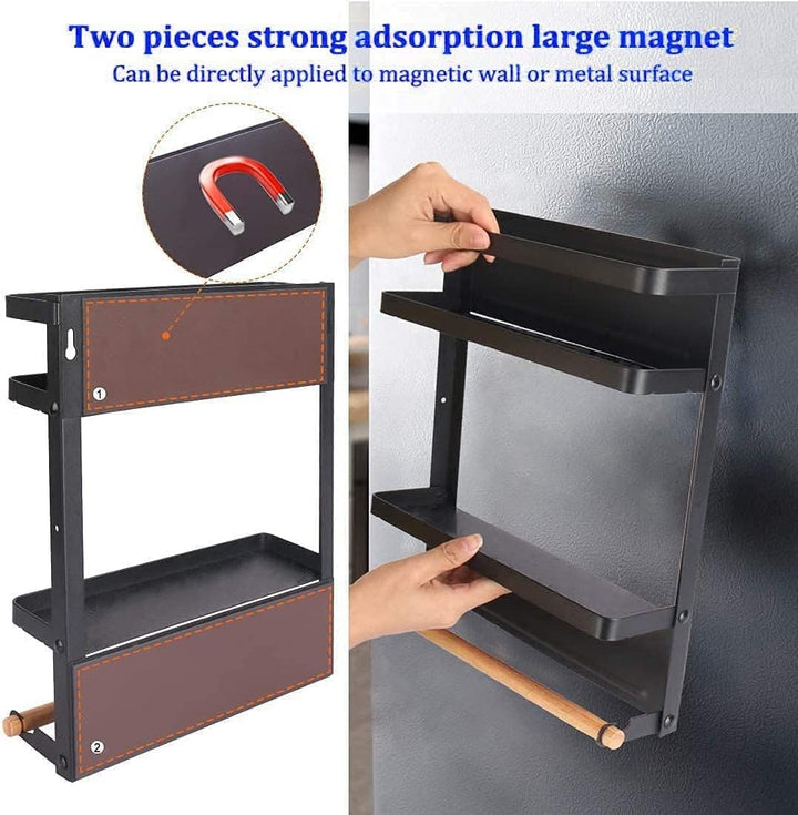 Magnetický regál na koření na lednici s držákem na papírové utěrky – Oryden