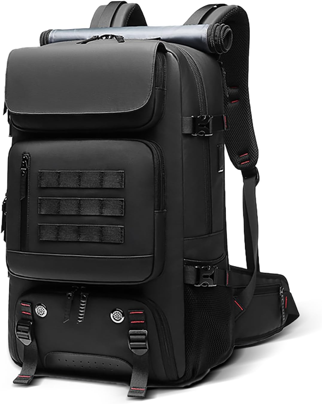 Vodotěsný cestovní batoh 50 l s přihrádkou na boty a USB portem.