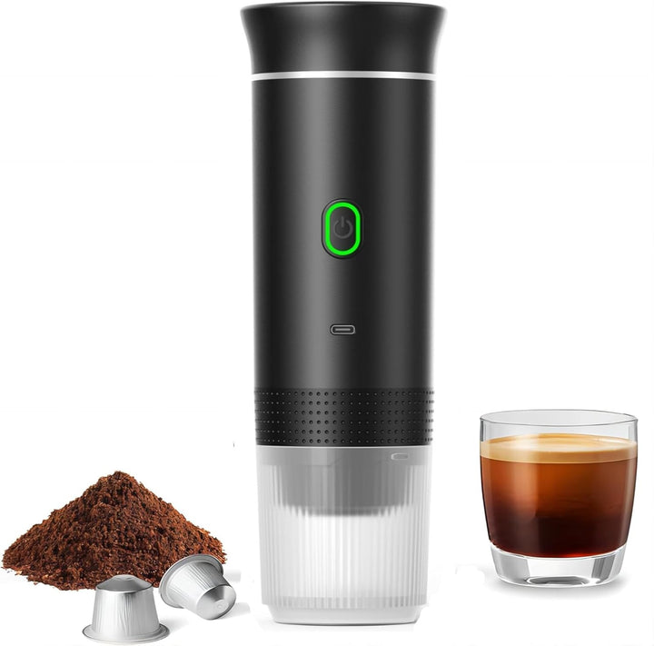 Přenosný 3v1 espresso kávovar s dobíjecím akumulátorem – Raverno