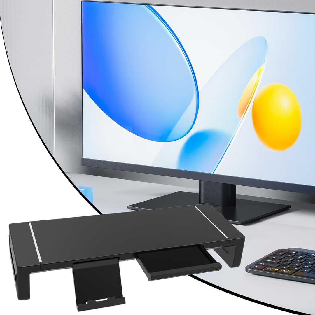 Výškově nastavitelný stojan na monitor s zásuvkou – Stravon