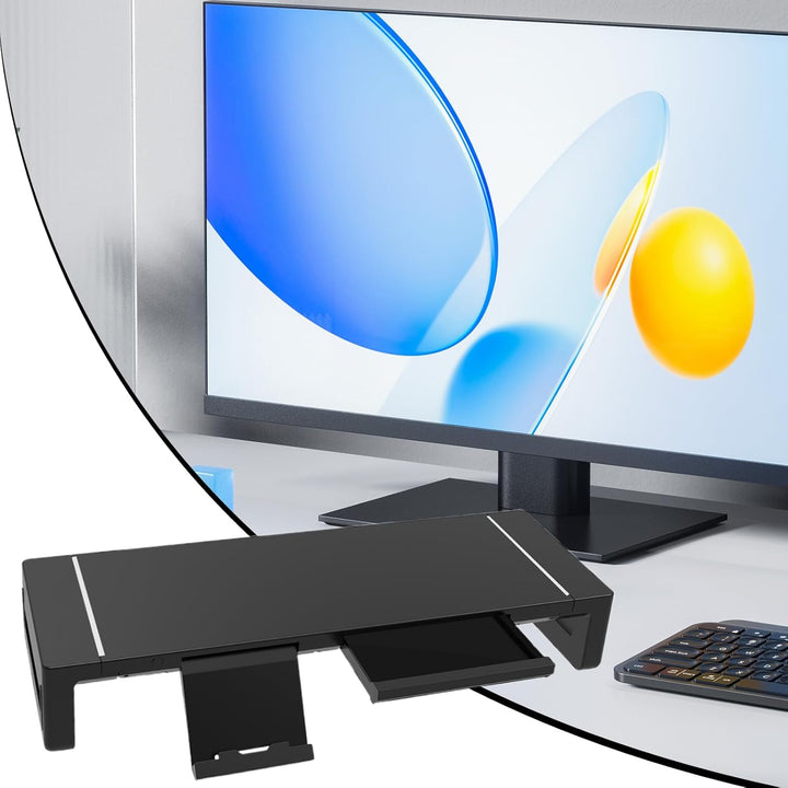 Výškově nastavitelný stojan na monitor s zásuvkou – Stravon