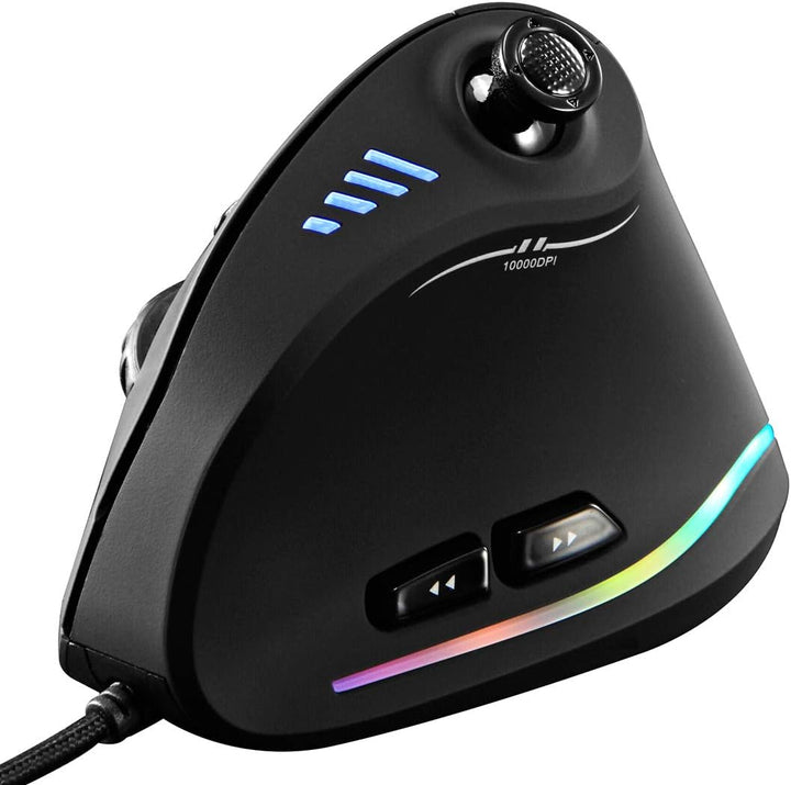 Vertikální RGB herní myš s joystickem a 11 programovatelnými tlačítky – Kryvos