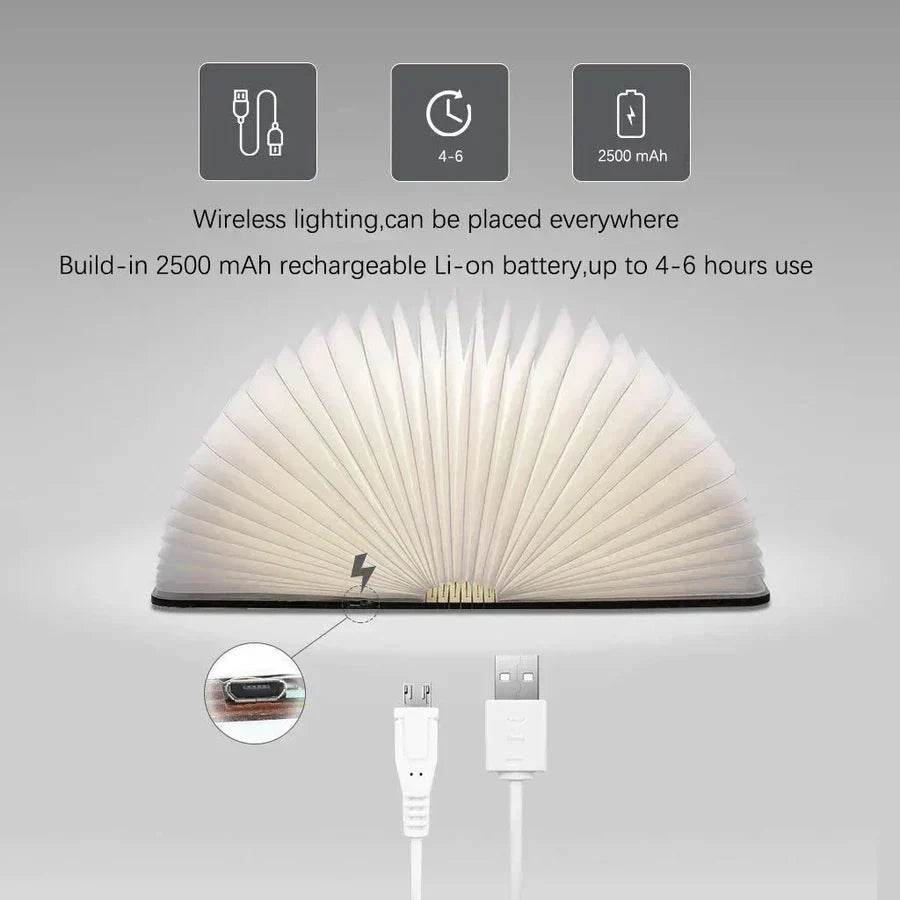Skládací knižní lampa s teplým LED světlem - StoryGlow