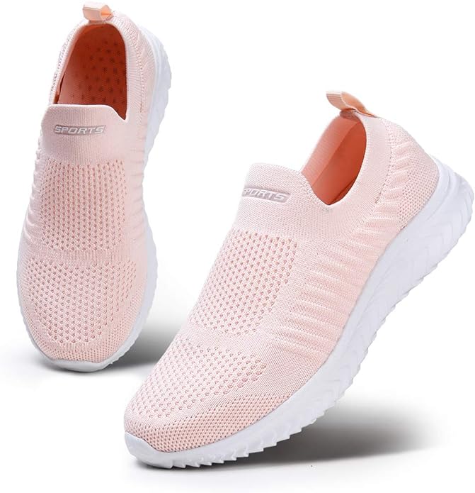 Rosa Damen-Sneaker, atmungsaktiv, rutschfest, Sportschuhe, leicht, für Freizeit und Sport.