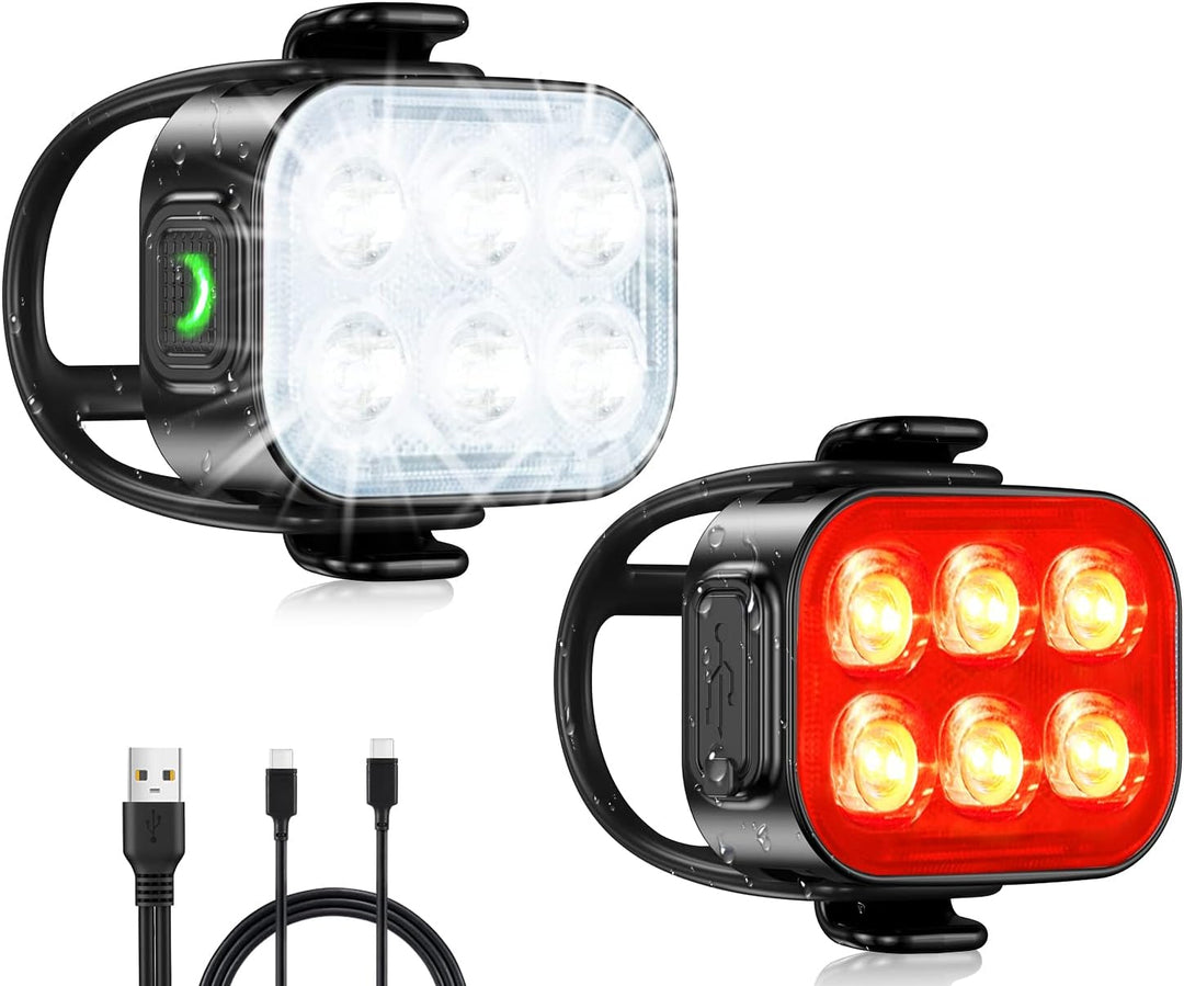 Ultra tenká USB dobíjecí sada cyklistických světel s 4+6 režimy – SlimBeam