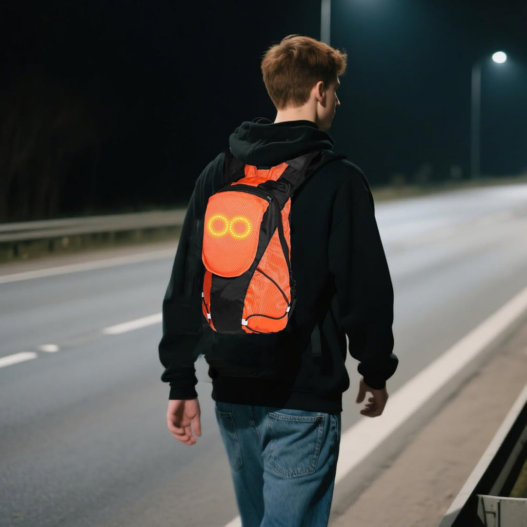 LED-motocyklový batoh – svítící bezpečnostní taška pro venkovní a noční jízdy – Lumaro