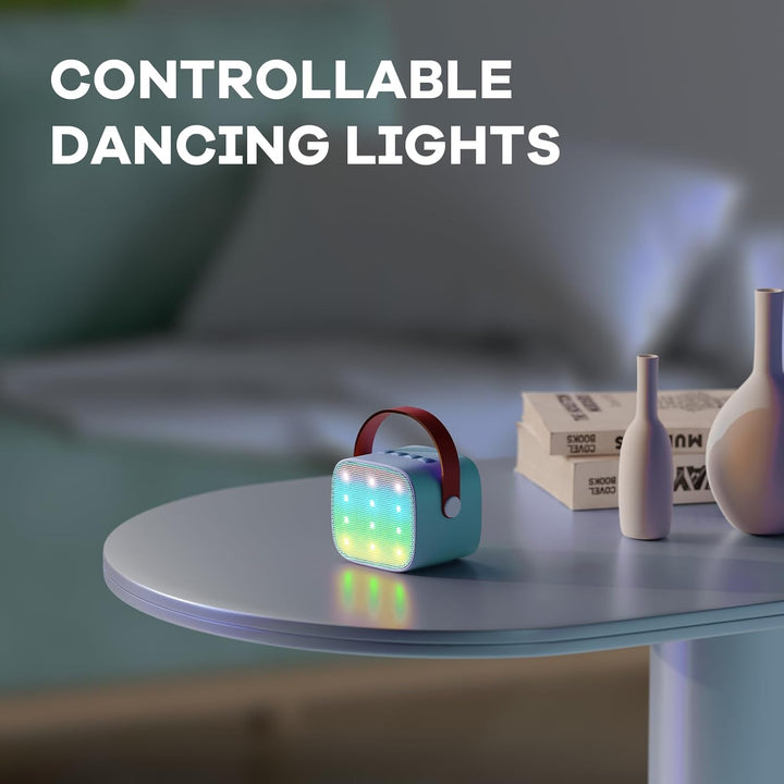 Přenosný mini karaoke přístroj s Bluetooth reproduktorem a 2 bezdrátovými mikrofony – Veylo